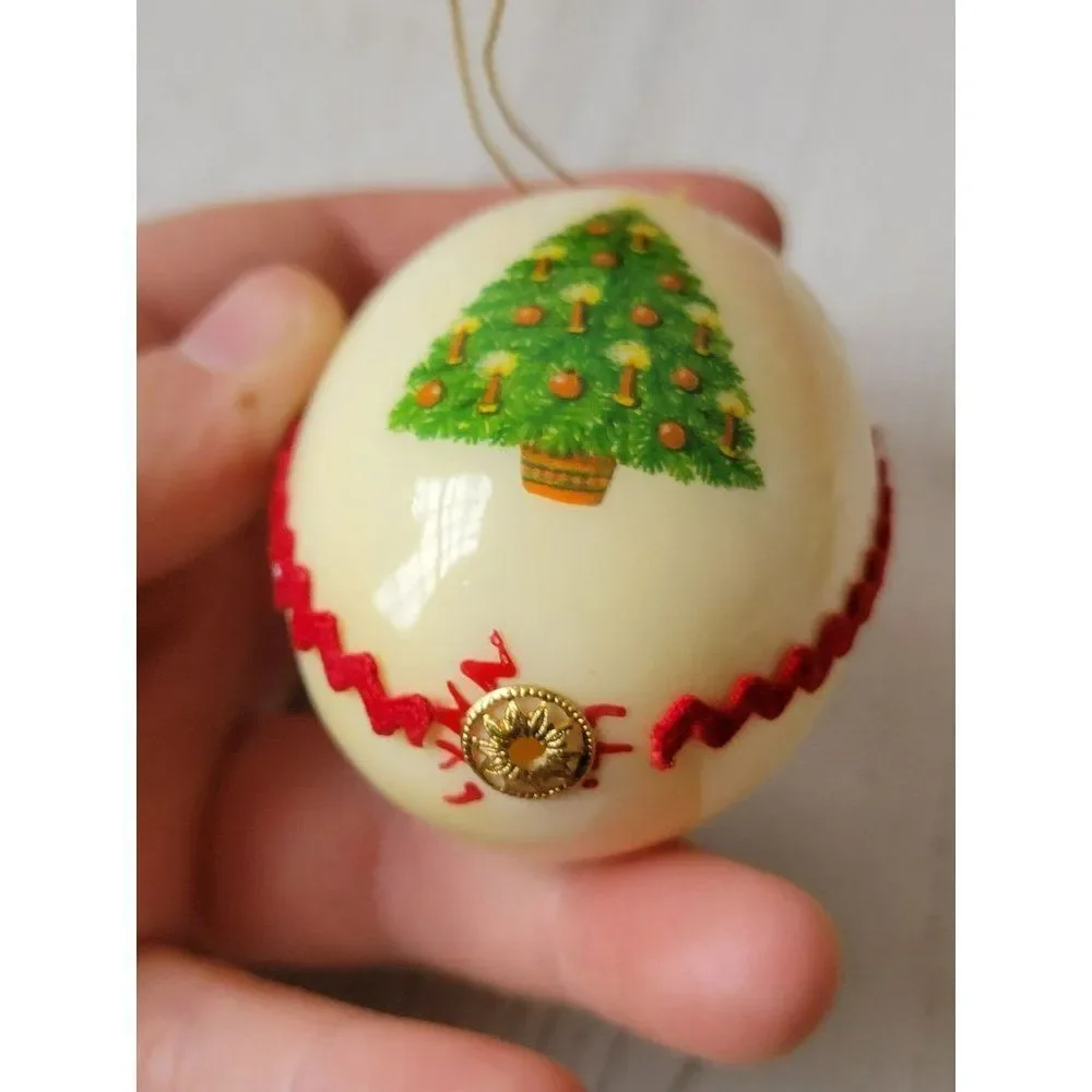 Christmas tree egg Red‎ ornament Xmas decor
